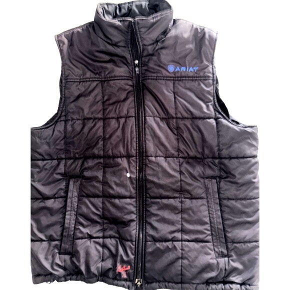 Ariat Vest Crius Black Insulated Concealed Lined Quilted Men's Size XL - FLAWED - Picture 1 of 8